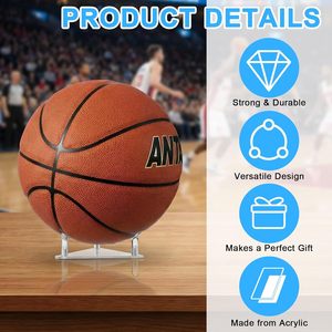 Support de rangement transparent pour ballons de sport, design triangulaire, pour <span class=keywords><strong>volley</strong></span>-ball, basketball, football, soccer, support d'affichage en acrylique pour ballons - Product Image 3
