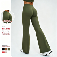 Leggings de yoga taille haute pour femme, couleur unie, longueur mollet, extensibles dans 4 directions, effet push-up, en Spandex/Nylon, légers et à séchage rapide