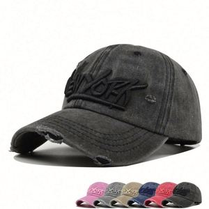 Casquette de baseball personnalisée en gros, brodée, effet vieilli, style Dad Hat, vintage, en jean délavé, de haute qualité - Product Image 1