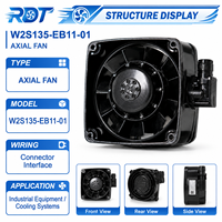 Ventilateur axial industriel AC pour armoire de refroidissement de variateur de fréquence (VFD) W2S135-EB11-01 230VAC 172mm à roulement à billes pour dissipation thermique des armoires