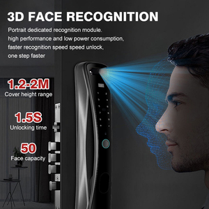 Fingerprint Tuya Smart Lock Password Card Key Finger Print Door Lock Entry Digital 3D Face Recognition Smart Door Handle Lock - Product Image 2