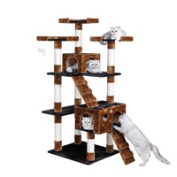 Arbre à chat Xxl de 72 "Maison de jeu amusante 5 couleurs Grand arbre à gratter pour chat Tour d'arbre à chat simple avec petite boule