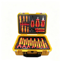 Ensemble d'outils isolés pour l'automobile, 46 pièces, avec clés à fourche et douilles, en acier au chrome-vanadium, certifié VDE et GS