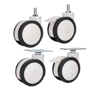 Roulettes roulettes Médicale Fabricant 100mm TPR roue Plaque Filetée Pivotant Médical roulettes Avec Frein pour poudre <span class=keywords><strong>lit</strong></span> d'hôpital - Product Image 1