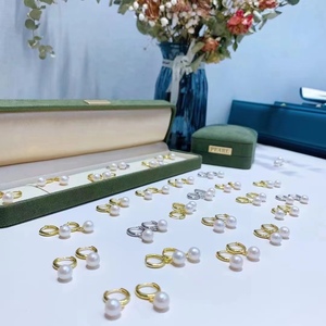 Серьги-гвоздики из серебра S925 с жемчугом, без никеля, гипоаллергенные, с круглым безупречным пресноводным жемчугом, золотистые/серебристые, для детей и миниатюрных женщин - Product Image 3