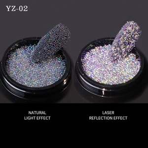 Nouvelles perles rondes miniatures 3D <span class=keywords><strong>effet</strong></span> sirène magique, caviar pour ongles réfléchissant avec <span class=keywords><strong>effet</strong></span> <span class=keywords><strong>bulle</strong></span> laser, en cristal de verre et strass - Product Image 3