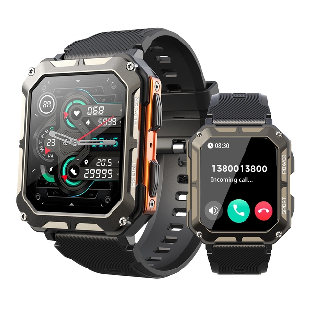 2025 Latest Standard Tactical C20 Pro Smartwatch IP68 Waterproof Dustproof BT Call Remote Camera Compass Answer Call Outdoor
