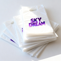 Sacs en plastique HDPE/PE personnalisés, durables, réutilisables, découpés sur mesure, de longueur manuelle, pour emballage de vêtements, avec impression logo par gravure/sérigraphie