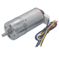 Moteur à courant continu miniature DGA25-370 à couple élevé de 25 mm, moteur à engrenages à balais 370 avec encodeur pour appareils électroménagers