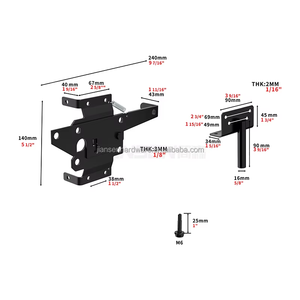 Loquet de portail automatique à gravité en acier inoxydable noir, à montage sur poteau, pour portails en vinyle ou en bois – Stock local US - Product Image 3