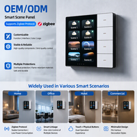 Panneau de commande intelligent Tuya Zigbee avec écran IPS 3,5 pouces, 4 canaux de gradation, 4 canaux de rideaux, 8 scènes pour commande vocale et application Home Assistant
