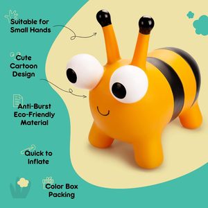 Jouet gonflable à chevaucher pour tout-petits en forme d'<span class=keywords><strong>abeille</strong></span>, <span class=keywords><strong>sauteur</strong></span> <span class=keywords><strong>animal</strong></span> en PVC épais et sûr avec pompe pour jeux d'enfants en intérieur et en extérieur - Product Image 4