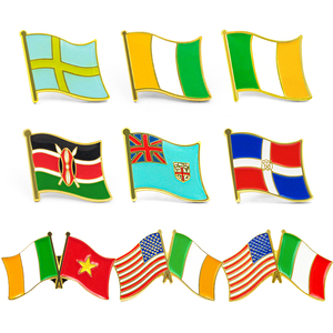 Pins de solapa de esmalte duro y blando personalizados por el fabricante, con logotipo metálico de bandera cruzada de EE. UU. y Indonesia, estilo americano, tipo broche, para Reino Unido - Product Image 2