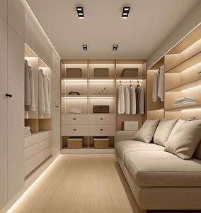 Dressing sur mesure, grande capacité, armoire de luxe légère, mobilier de dressing personnalisé - Product Image 2