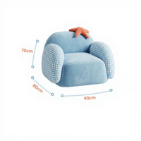 Canapé-lit individuel de loisirs, style crème et bleu à carreaux, pour chambre et salon