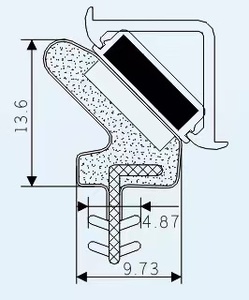 Thiết kế hiện đại cửa gỗ cửa sổ phụ kiện với PU bọt bao phủ dải từ khung nhôm hồ sơ dải từ niêm phong - Product Image 6