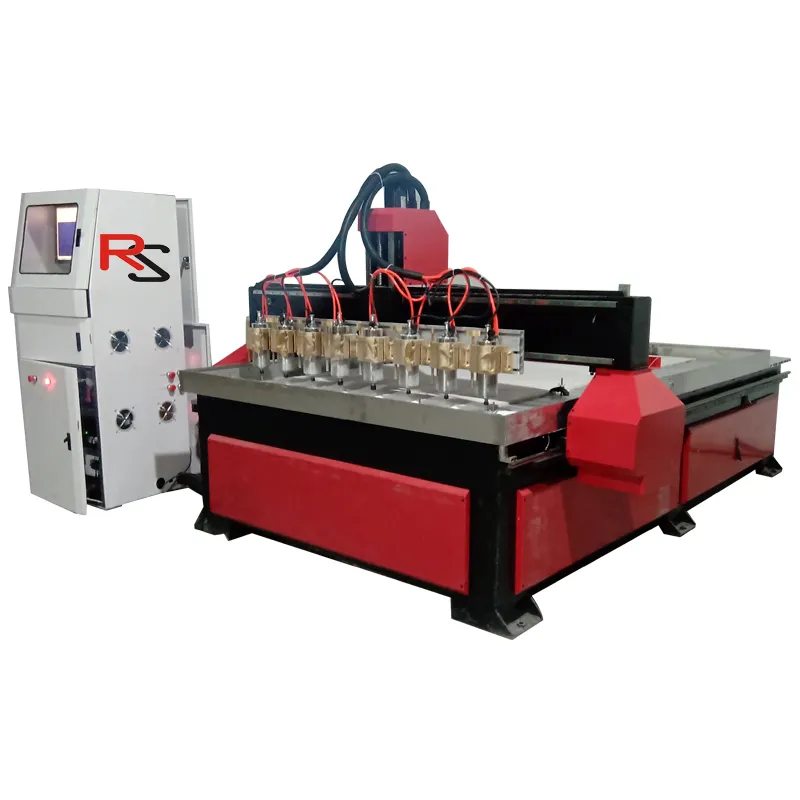 1816 CNC Machinery 8หัวสำหรับไม้พลาสติก Eva ชุดการผลิต Cnc Router ตัดและแกะสลักสำหรับเฟอร์นิเจอร์ไม้ทำ