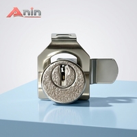 Serrure à caméra haute sécurité pour boîte aux lettres, en alliage de zinc, avec 2 clés, nickelée, durable, antivol, pour tiroir ou coffre à outils