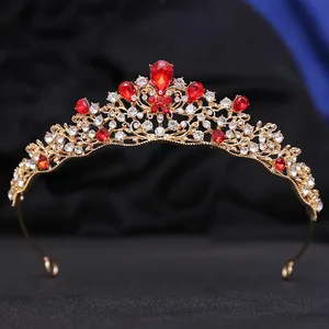 Corone coreane semplici con strass per regine scintillanti diamanti corona temperamento corona temperamento accessori per capelli da sposa