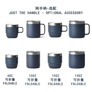Double Wall 304 Stainless Steel Handle Mug Compact Portable Coffee Tea <b>Cup</b> Lightweight <b>Reusable</b> Drinkware for Home Daily Use - Product Image 4