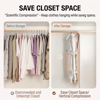 Planche de rangement compressible pour vêtements, organisateur suspendu pour armoire, économiseur d'espace, housse anti-poussière pour manteaux et doudounes