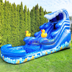 Toboggan gonflable 17ft outdoor backyard commercial kids <b>inflatable</b> rubber ducky water slide for sale - Product Image 3