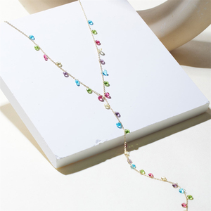 FUAMAY 2025 ludique élégant bijoux 925 argent arc-en-ciel coloré Zircon Long pendentif collier Chic quotidien élégant et vibrant - Product Image 4