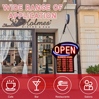 Panneau d'affichage des heures d'ouverture des commerces à LED mural, programmable, affichage numérique de l'heure, panneau lumineux ouvert pour magasin de détail, bar, café