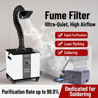 Extracteur de fumée de soudure à charbon actif, purificateur de fumée industriel 350 m³/h, collecteur de poussière de bois, puissance réglable