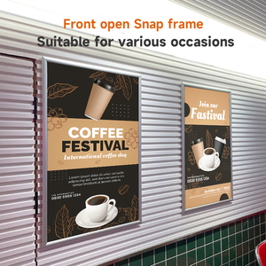 A1 A2 A3 A4 Vente d'usine Clip de cadre à pression 25mm Argent Noir Porte-<span class=keywords><strong>affiche</strong></span> Cadre à pression en aluminium - Product Image 2