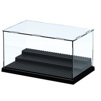 Boîte de présentation pour blocs de construction transfrontalière en plastique ABS transparent anti-poussière pour rangement de poupées et jouets de construction