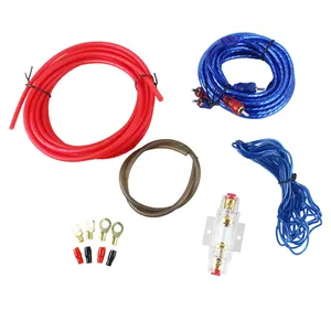 Kit d'installation de haut-parleur de Subwoofer, 1500W, 2 pièces, amplificateur de fil Audio de voiture, Kit d'installation pour câble d'alimentation 8GA 60 AMP, support de fusibles