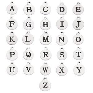 Giá Rẻ Giá 26 bảng chữ cái tiếng anh Thép không gỉ DIY trang sức phụ kiện New gương chống ăn mòn Laser Mặt dây chuyền thời trang quyến rũ - Product Image 6