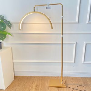 Lampe multifonctionnelle demi-lune dorée pour vidéo, éclairage annulaire pour cils, idéale pour salon de beauté, tatouage, photographie, et lit de pose pour extensions de cils - Product Image 5