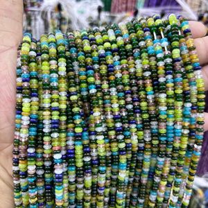 Đá tự nhiên rondelle ngọc thạch anh howlite khoáng lỏng Spacer bàn tính hạt đối với trang sức làm DIY Vòng đeo tay vòng cổ 4x2mm - Product Image 3