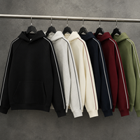 Sweat à capuche oversize personnalisé pour homme, style streetwear, en coton mélangé 380 GSM, doublure polaire, idéal pour l'hiver