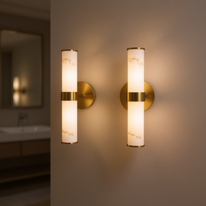 Applique murale élégante en fer doré moderne, lot de 2, luminaire vertical pour utilisation en intérieur dans les salles de bain, les couloirs, les chambres à coucher - Product Image 2