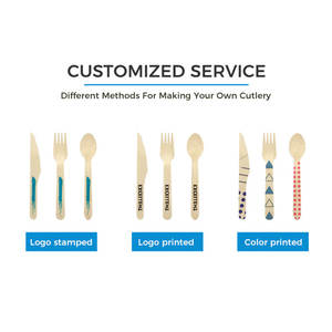 Cubiertos Desechables de Madera Biodegradables de Alta Calidad para Picnic, Cucharas, Cuchillos y Tenedores Grandes de 160 mm - Product Image 4