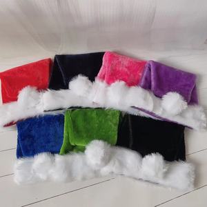 Chapeau de Père Noël en gros, hauteur 75 cm, luxe, adulte, noir, violet, vert, bleu, rose, rouge, velours pelucheux, chapeau de Noël - Product Image 6