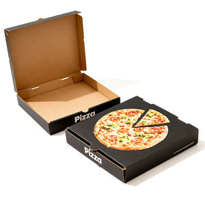 Caja de Pizza Rígida Reutilizable con Logotipo Impreso Personalizado, Cartón Negro de Grado Alimenticio para Empacar Sushi y Pizza - Product Image 2