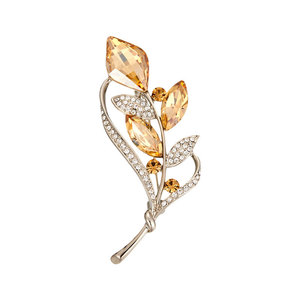 Crystal Botanical Brooch Women's Zinc Alloy Flower Shape Party Jewelry Claw Setting XC06980 - Product Image 5