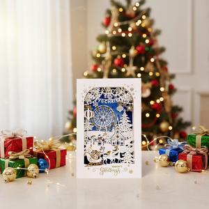 การ์ดอวยพร 3 มิติ ลายนูนแบบส่วนตัว ลายกวางเรนเดียร์ในป่า พิมพ์ลายสกรีนบนกระดาษอาร์ต บรรจุภัณฑ์กระดาษแข็ง แบรนด์ <span class=keywords><strong>DELON</strong></span> จำหน่ายจำนวนมาก - Product Image 3