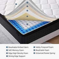 Queen-Size-Matratze, 10 Zoll Hybrid-Memory-Foam-Matratze in einer Box, Druckentlastung, mittlere Festigkeit, CertiPUR-US
