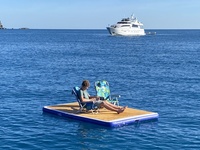 Nouvelle conception 2021, quai flottant personnalisé, sac gonflable, île flottante gonflable pour 6 personnes