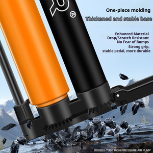 Pompe à air haute pression à double cylindre avec manomètre et poignée ergonomique pour pneus de voiture, moto, vélo et scooter - Product Image 4