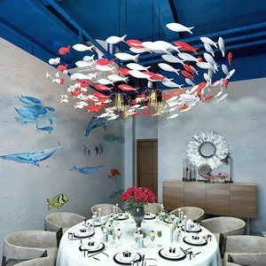 Decoración del hogar para sala de estar, adorno colgante de sardinas completas para vestíbulo de Hotel