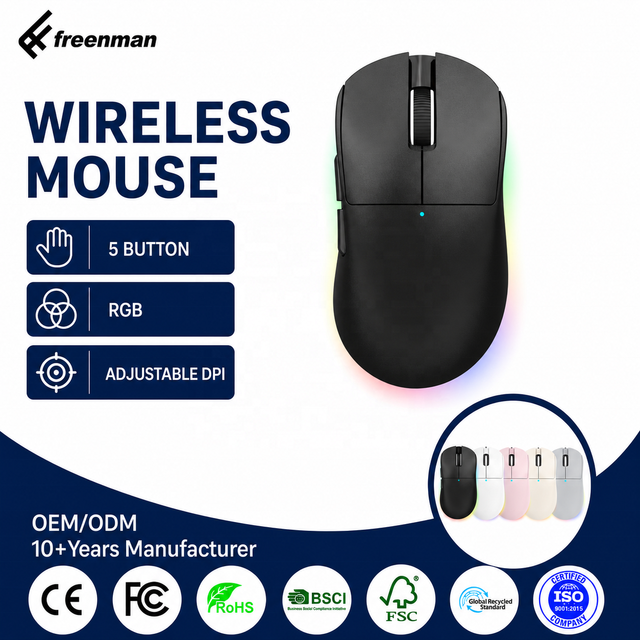 Hot Sale RGB Backlit Dual Mode  BT 2.4G Ergonomic Mouse Optical Sensor Gaming Wireless Gaming Mouse for Business Home Office