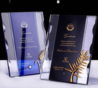 Trophée en verre personnalisé avec cadre en cristal, impression UV, design gravé étanche pour les sports