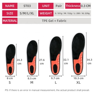 Gel Insoles for Shoes - Shoe Inserts for Walking, <b>Running</b>, Hiking, Plantar Fasciitis, Flat Feet - Fit Sneakers, Boots - Product Image 2