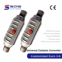 Convertidor Catalítico Universal SQS OEM/ODM de Alta Calidad con Sustrato de Panal Cerámico de 2, 2.5 y 3 Pulgadas y Orificio para Sensor de O2